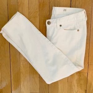 J.Crew White Matchstick Jean, Size 26
